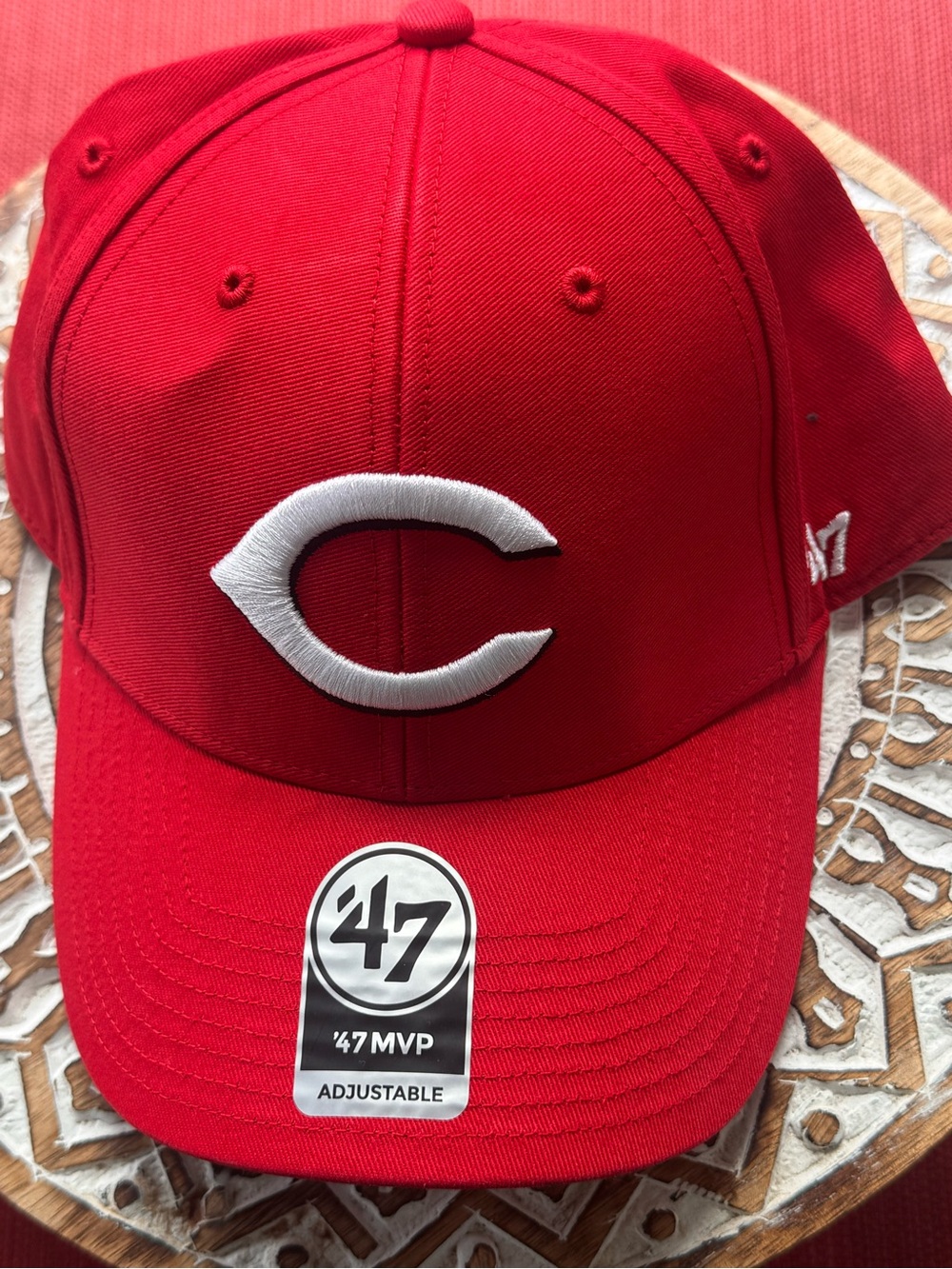 47 Cincinnati Red Adjustable MLB Hat with White Embroidered C